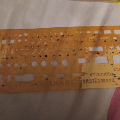 Stencil for electrical symbols