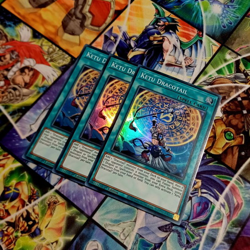 Playset 3x Ketu Dracotail Yu-Gi-Oh! cards JUSH Super Rare