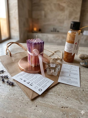 Inspired Chanel No 5 Gift Set with Candle, Body Scrub & Car Diffuser