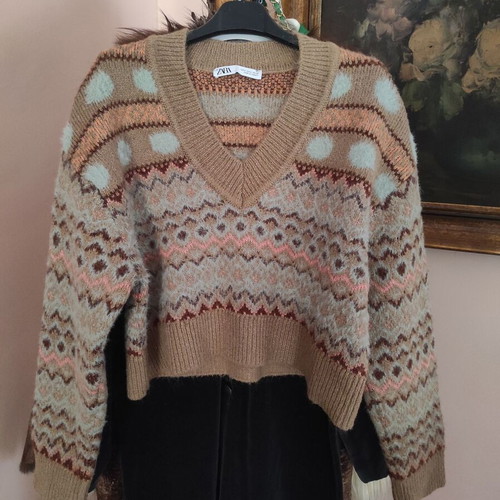 Zara crop sweater new, multicolor, size S/M