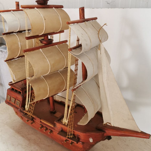 Wooden handmade ship used, large size