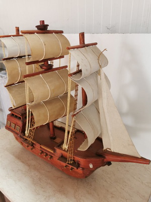 Wooden handmade ship used, large size