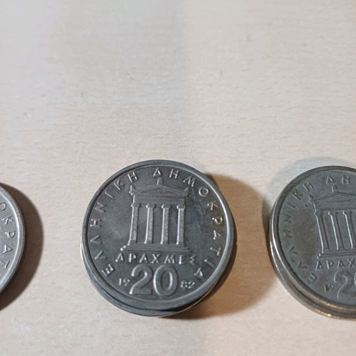 20 Drachma Coins used, pack of 19 pieces