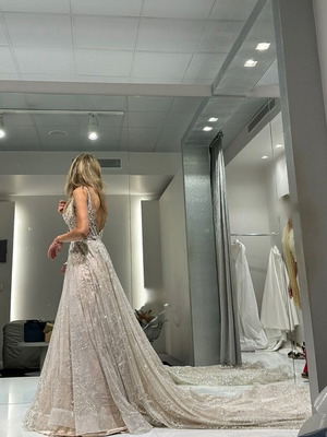 Νυφικό αφόρετο, μέγεθος XS, μπεζ, καινούργιο