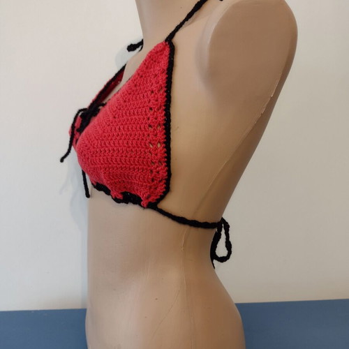 Bustier new acrylic, universal size M and L, red and black