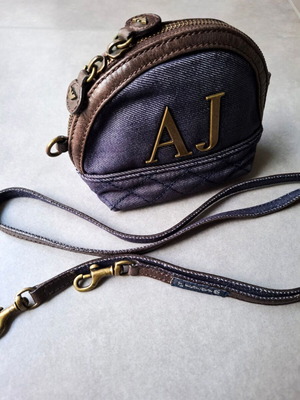Armani Jeans Mini Crossbody Bag with Logo and Leather Details like new