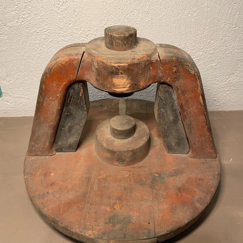 Wooden old press tool used, handmade folklore item