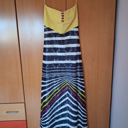 Maxi dress strapless with special bust and back opening, like new