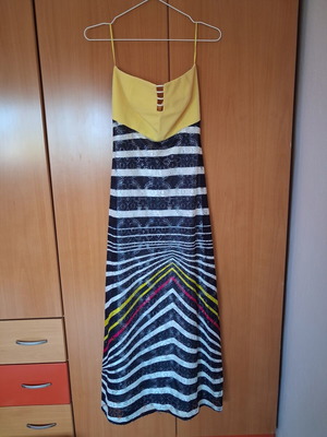 Maxi dress strapless with special bust and back opening, like new