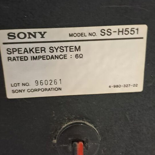Sony SS-H551 speakers used, pair with clean sound