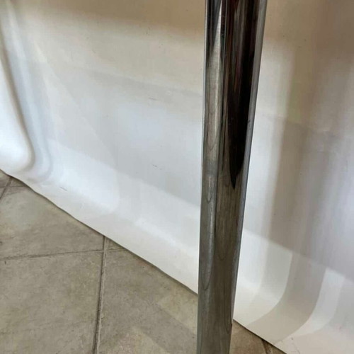 Kitchen table with metal legs and wooden granite-effect top 74x105x60