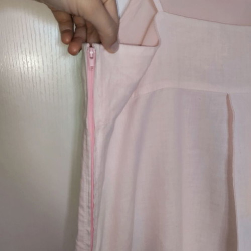 Linen pink dress with layers in small medium, like new