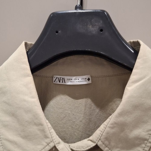 Zara khaki shirt, medium, poplin fabric