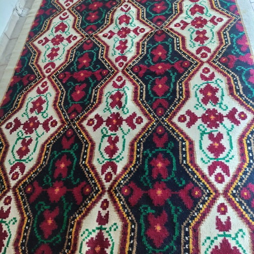 Handmade loom rugs like new, wool and cotton, 1960s