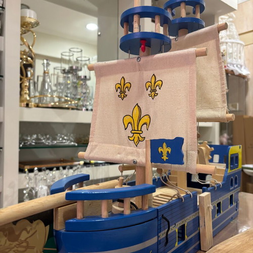 Wooden pirate ship toy