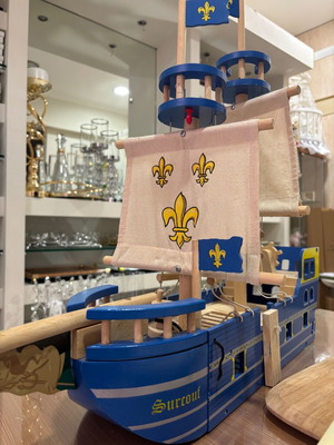 Wooden pirate ship toy