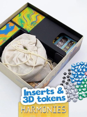 Harmonies Board Game Organizer new, 3D printed insert for sleeved cards