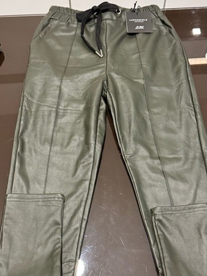 Leather pants new, khaki