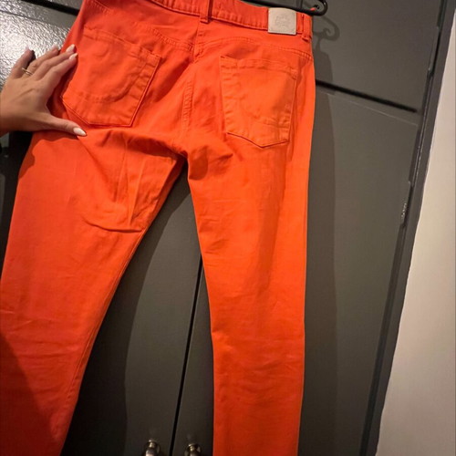 Orange pants like new made of Italian fabric