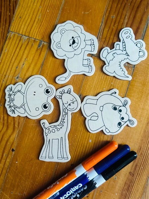 Wooden magnets set of 3 new for coloring