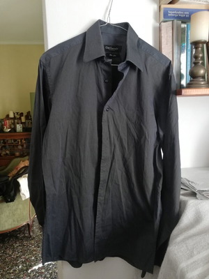 Guy Laroche ριγέ γκρι πουκάμισο σαν καινούργιο, medium slim line, 100% βαμβάκι