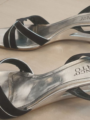Franco Sarto women's sandals size 39 used, black and silver