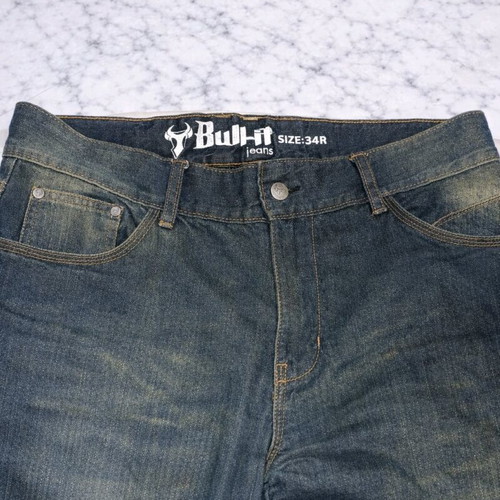 Bull-It Moto Jeans like new, size 34R, blue-green