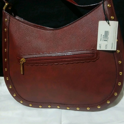 Rocco Barocco women's shoulder bag, burgundy