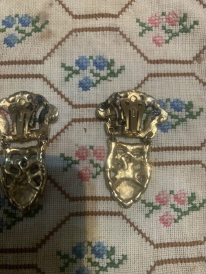Art Deco dress clips pair 1930s with white rhinestones