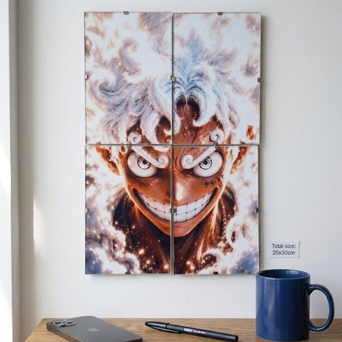 One Piece Gear 5 Luffy 4 Panel Wall Art set