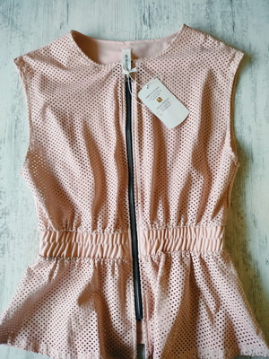 Vest new pink with perforation and elastic waist by M Made In Italy