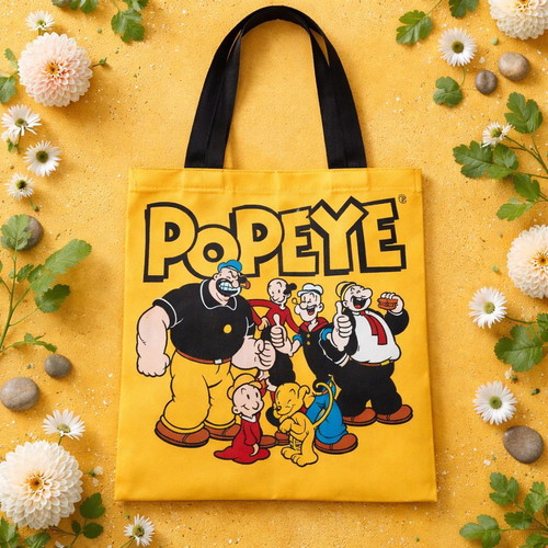 Tote bag "Popeye" new shoulder 34x40cm with 80s characters