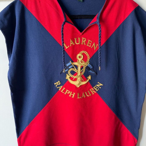 Polo Ralph Lauren shirt blue red with embroidery and cord size large like new
