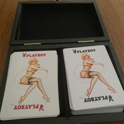 Playboy collectible playing cards in case, new, set of 2