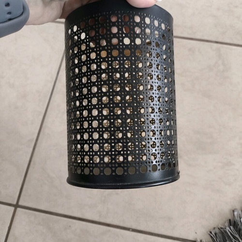 Metal black perforated tealight candle holder like new