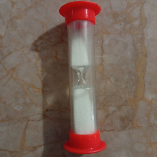 Plastic hourglass used, small size