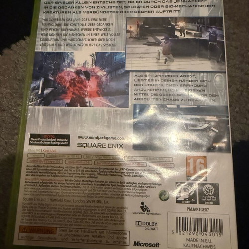 Mindjack Xbox 360 used in working condition
