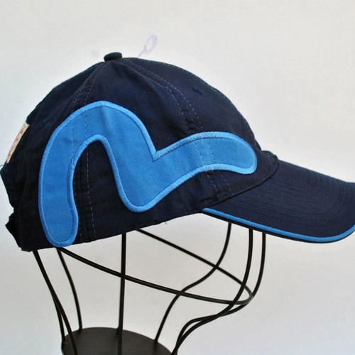 Vintage blue embroidered Evisu cap, unbranded