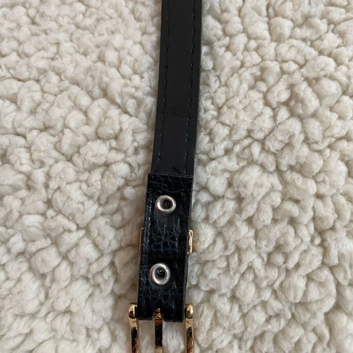 Black and gold belt with studs like new, adjustable, 100 cm