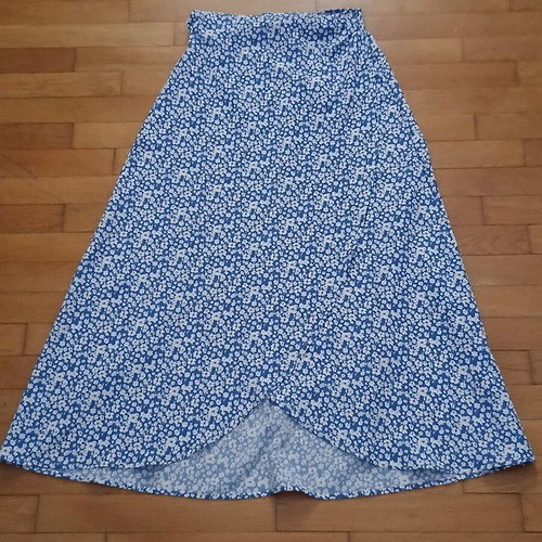 Shein blue long skirt with white floral design size Small like new