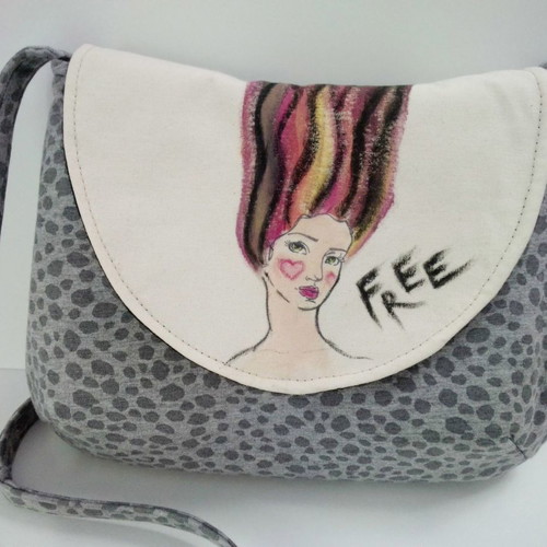 Women's crossbody bag new, handmade hand-painted design
