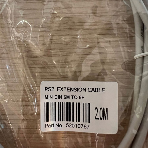 TrustWire PS2 Extension Cable new 2.0m MIN DIN 6M to 6F