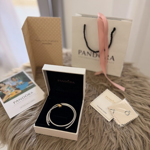 Pandora necklace silver and gold