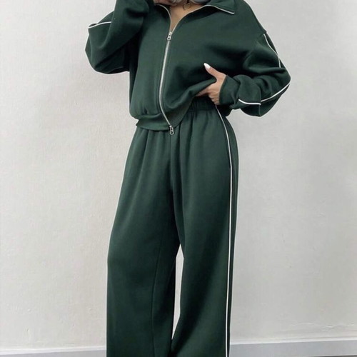 Shein Inawly 2pc tracksuit set dark green like new