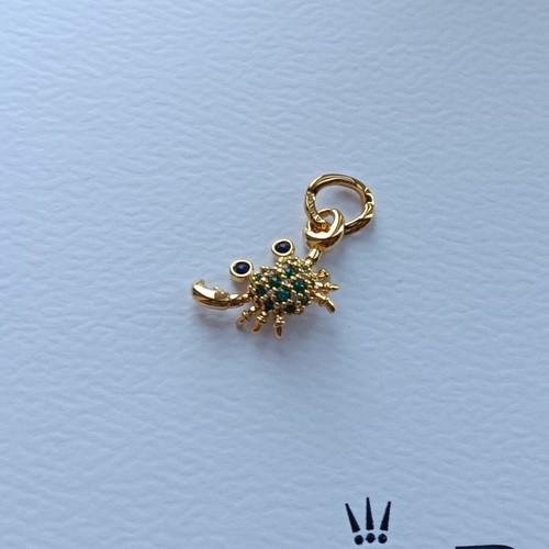 Pandora charm 14k gold-plated crab with zircon details new