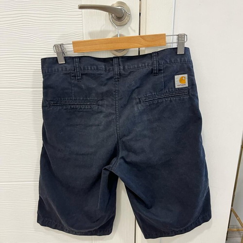 Carhartt Wip Presenter Bermuda mens shorts used, navy blue, size 28W