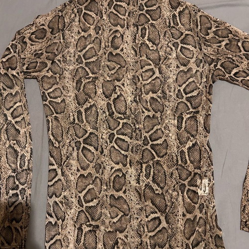 Long-sleeve transparent animal print shirt like new, size M