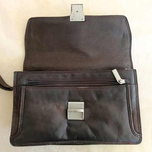 Men's leather bag like new, brown with multiple inner compartments