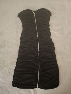 Black mini strapless dress Exes like new, one size