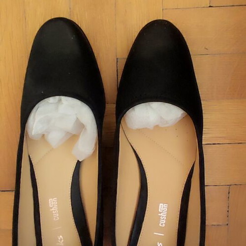 Clarks Black Leather Heels Size 38 New
